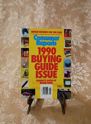 #ad Consumer Reports 1990 Buying Guide Issue December 1989 Paperback Auto Cars Book $11.99