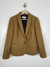Hobbs Blazer UK 14 Mustard Brown Moon Tweed 100% Wool Jacket Blake Hackness Suit