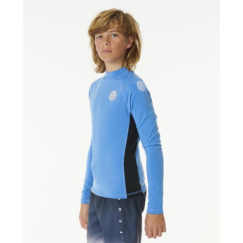 Rip Curl Kids Icons UV Brushed Long Sleeve Rash Vest UPF 50+ - Blue Gum - 10 Yrs - Picture 2 of 4