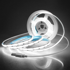 USB COB LED Strip Lights for TV 5V USB Powered LED Tape Lights Daylight White 6.