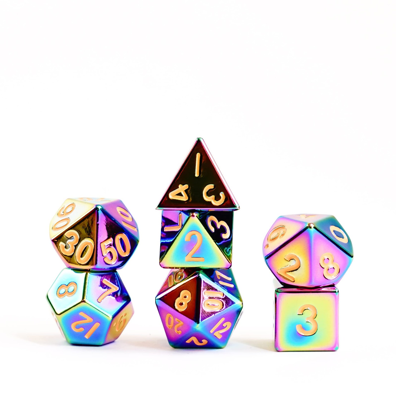 7 Count 16mm Flame Torched Rainbow Dice 9590₽