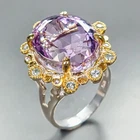 Jewellery 16 ct Natural Amethyst Ring 925 Sterling Silver Size 8.5 /R463495