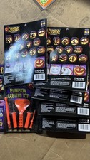 Lot of 6 Pumpkin Masters Pumpkin Carving Kit 3 Saws Scoop Drill 14 Patterns New