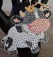 Cow Diamond Painted Keychain/ Ornament