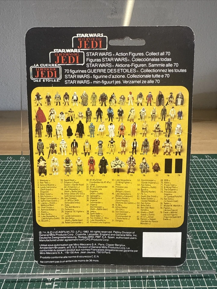 Tarjeta Palitoy 1984 sin usar, en caja, Tri-Logo ROTJ Darts Vader sellada cardada RARA 70B Foto 2 de 4