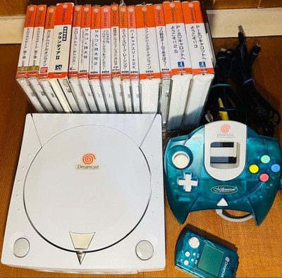 Sega Dreamcast Console  HKT-3000 Bundle 15 Games Clear Controller Set JP1