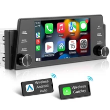 Single Din Touchscree Car Stereo Wireless Apple Carplay & Android A... Fast Ship