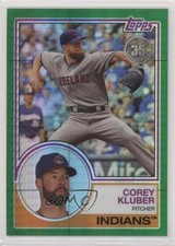 2018 Topps Silver Pack 1983 Design Chrome Green 61/99 Corey Kluber #121 0jz3