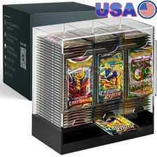Three Slot Acrylic Booster Pack Dispenser Organizer Durable Card Storage Display