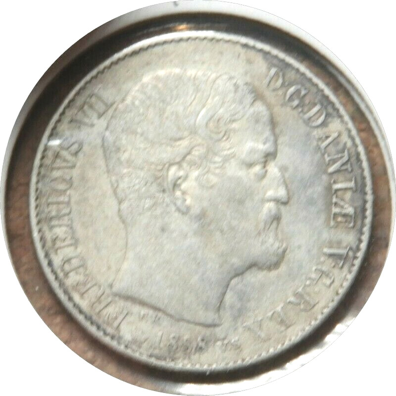 elf Denmark 16 Skilling 1858 VS Frederich VII  Silver