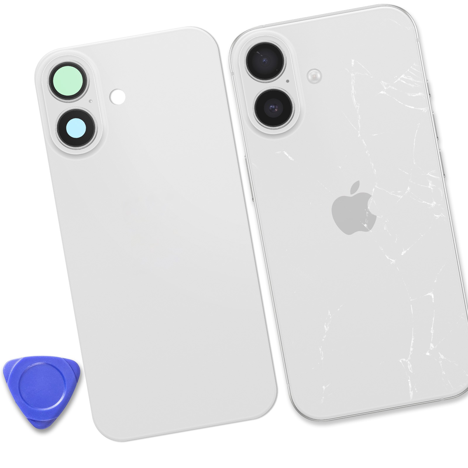 Cache Batterie iPhone 17 Blanc Clappio avec Châssis Métal et Module Arrière - 4