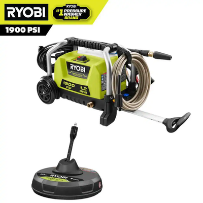 #ad #ad Ryobi 1900 Psi Cold Water Wheeled Electric Pressure Washer 12 in Surface Cleaner $234.08