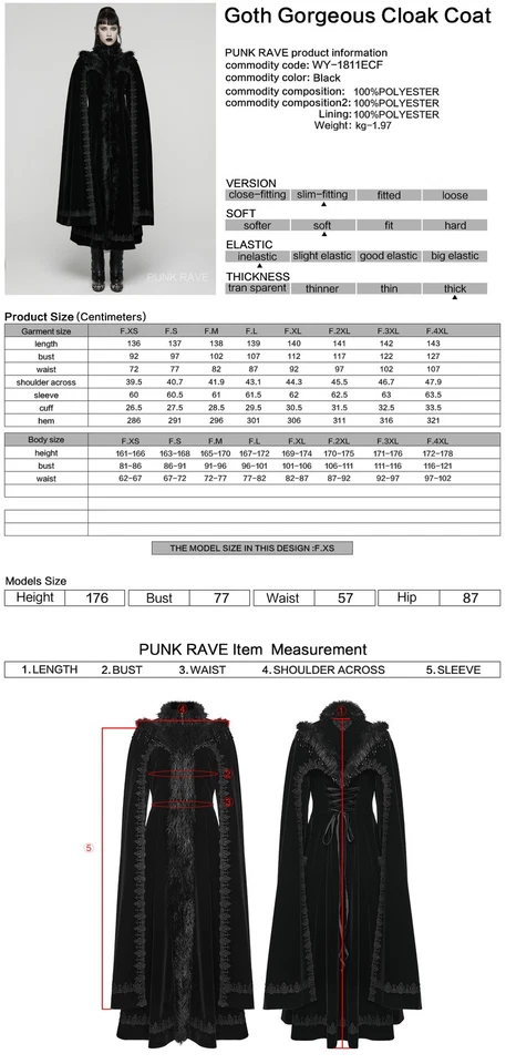 Punk Rave Mujer Steampunk Gótico Chaqueta Larga Renacimiento Victoriano Abrigo Capa Foto 2 de 4