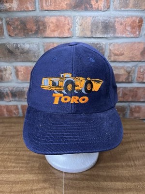 Vintage Toro Sandvik Loader Embroidered Logo Navy Blue Strapback Hat Finland