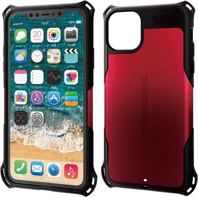 Elecom ZERO SHOCK Hülle & Folie, iPhone 11 Pro Max Vollschutz ROT PM-A19DZERO