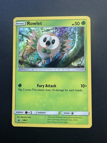 POKEMON TCG ROWLET SM01 SUN AND MOON PROMO HOLO!!