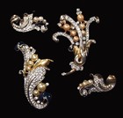 TRIFARI A. Philippe Empress Eugenie Enamel Pave Pearls Pins/Clip & Clip Earrings — photo 2
