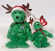 Ty Beanie Baby 2002 Holiday Teddy 8.5" VTG Plush w/ Bonus Mini Collectible