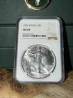 1987 Silver Eagle NGC MS69 (89870)