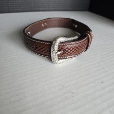 Ariat Western Belt Leather Youth Concho Southwest Inlay Brown Size 18