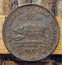 1834 Hard Times My Substitute For The US Bank Token Grades AU+ Luster TOK112
