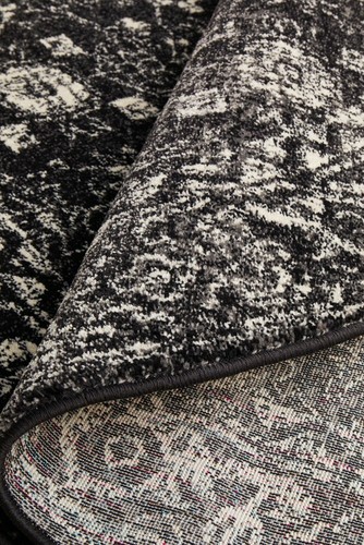 Charcoal Round Rug Floor Mat Circle Carpet Traditional Modern Design New 3 Sizes - Picture 3 of 9