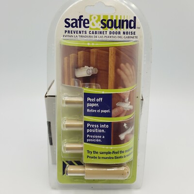 Safe & Sound Peel And Stick Soft Close Cabinet Door Device Pack Of 4 In Almond