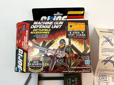 ミリタリー G.I. Joe #7514 SOLDIER MACHINE GUN SET Machine Gun Defense Unit - GI Joe 1984 Action War Hasbro Vintage