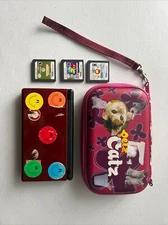 Nintendo DS Lite Crimson Handheld System - Red/Black - 3 Games and Case -Charger