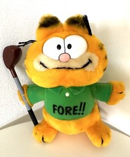 Vintage 1981 Garfield Plush Golfer "Fore " With Golf Club 9  