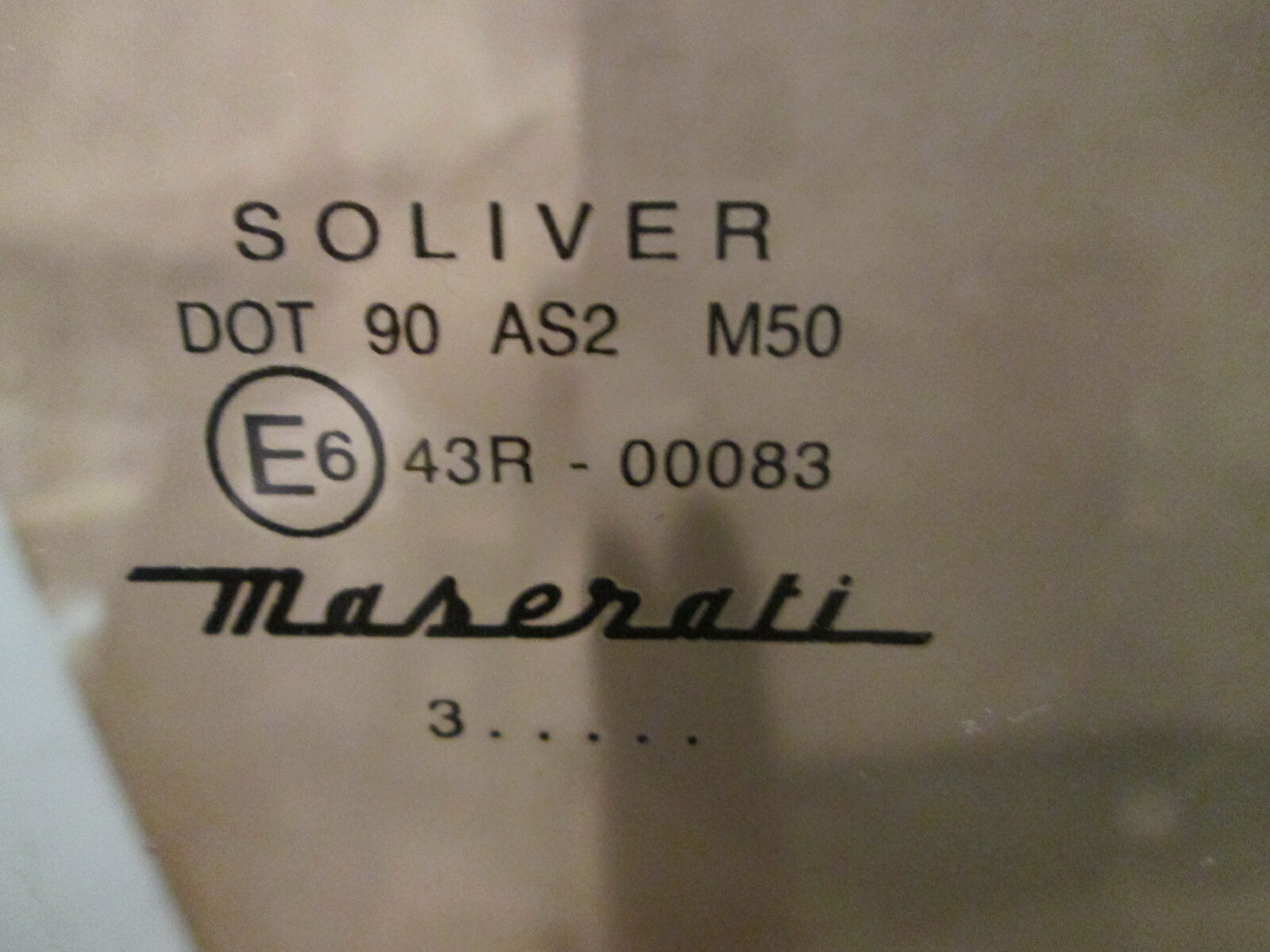 Maserati 3200,4200 - RH Side Door Glass - P/N 387700306