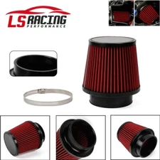 4" 100mm Red Performance High Flow Cold Air Intake Cone Replacement Dry Filter