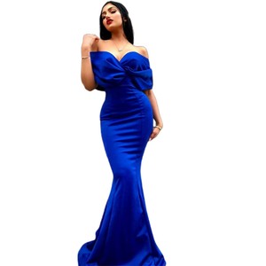off the shoulder fishtail maxi dress