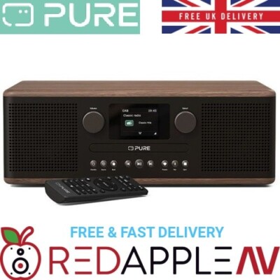 PURE Classic C-D6 DAB+/UKW Radio mit CD & Bluetooth - Kaffee Schwarz/Nussbaum