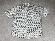 Vintage Guess Shirt Mens Large White Button Up Cotton Made USA 90s Georges