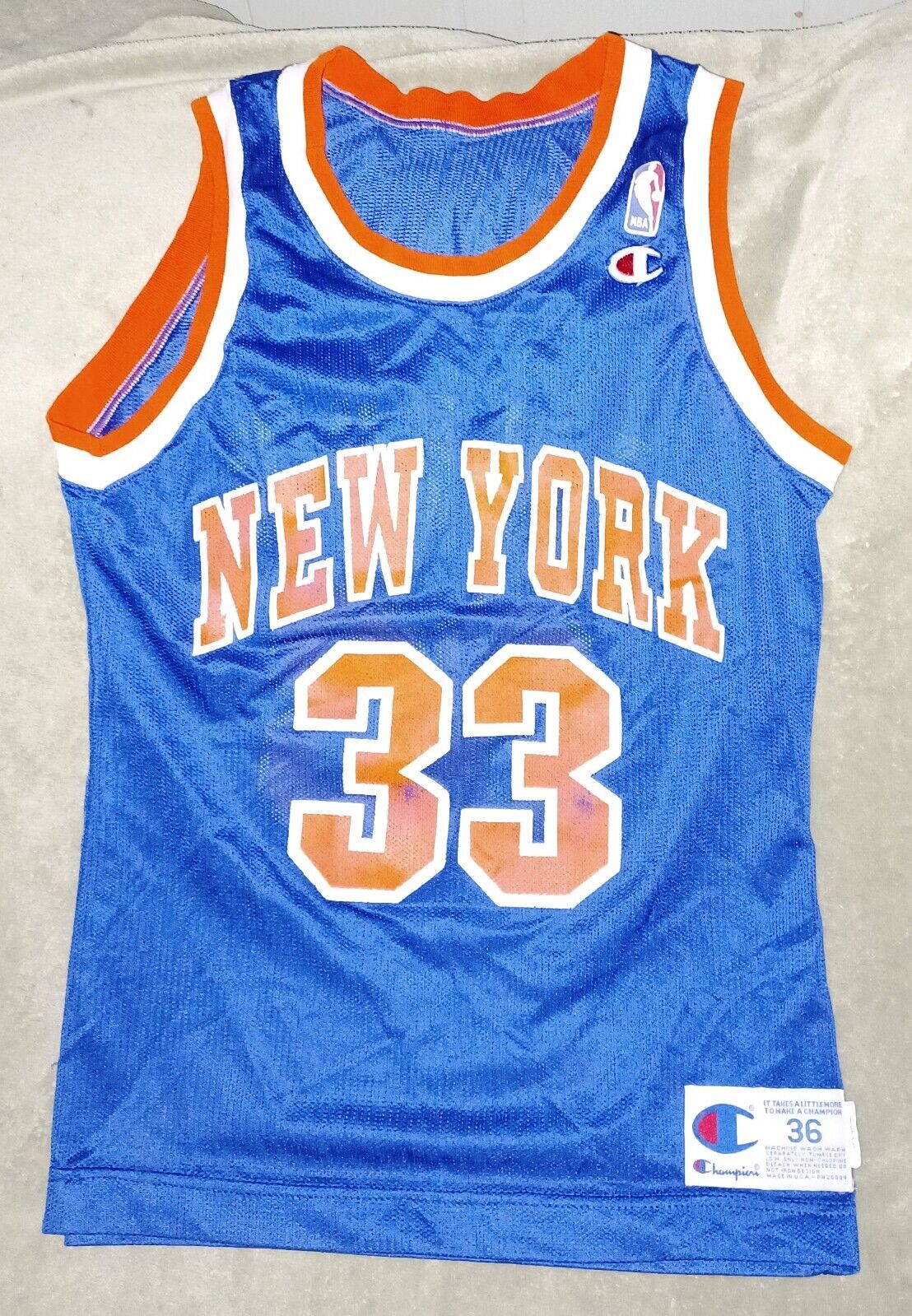 Vintage New York Knicks Patrick Ewing 33 Jersey Champion Made 