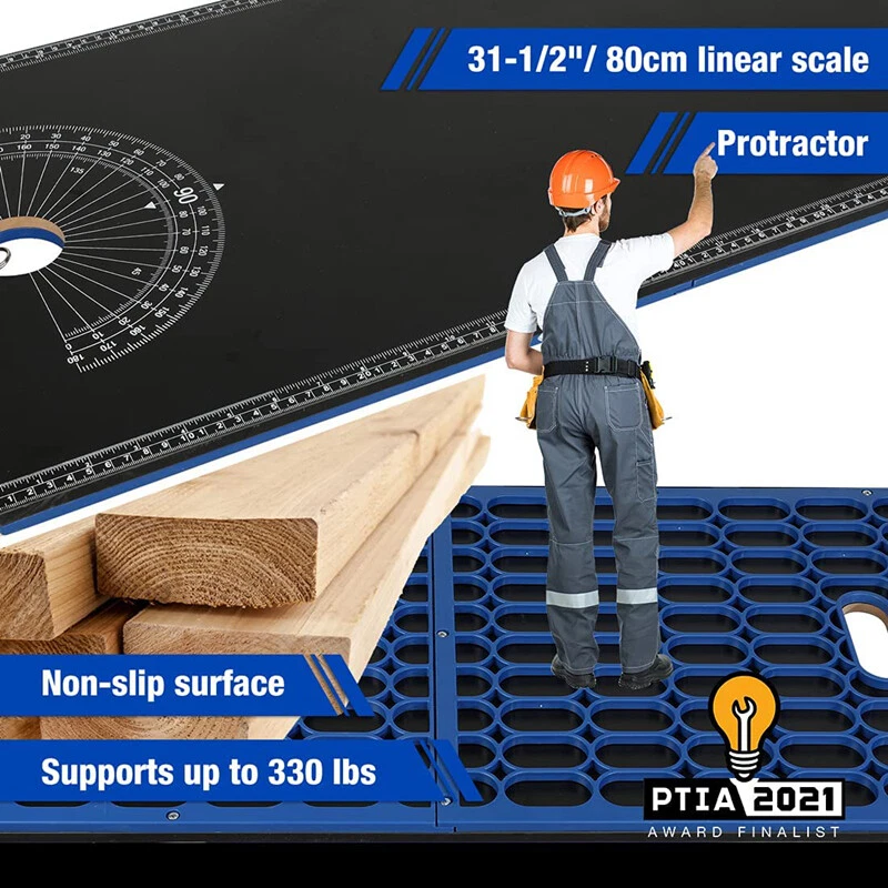 Banco de trabajo WORKPRO 5 en 1 soporte de sierra ingleteadora plegable rápido mesa de trabajo carretilla enredadera Foto 4 de 4