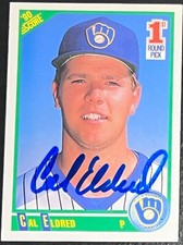 1990 Score Baseball #669 Cal Eldred Milwaukee Brewers RC Autographed Card