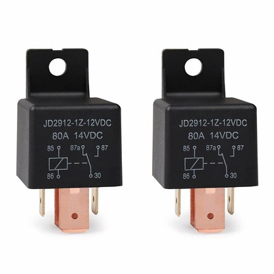 2pcs 5-Pin JD2912-1Z-12VDC 80A 14VDC SPDT Truck Boat Car Relay 12V Switch