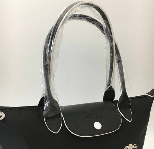 Borsa tote LONGCHAMP 70° anniversario Le Pliage club M nera - tela riciclata nuova - Foto 3 di 9