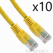10 Pack Lot - 5ft CAT5e Ethernet Network LAN Router Patch Cable Cord Wire Yellow