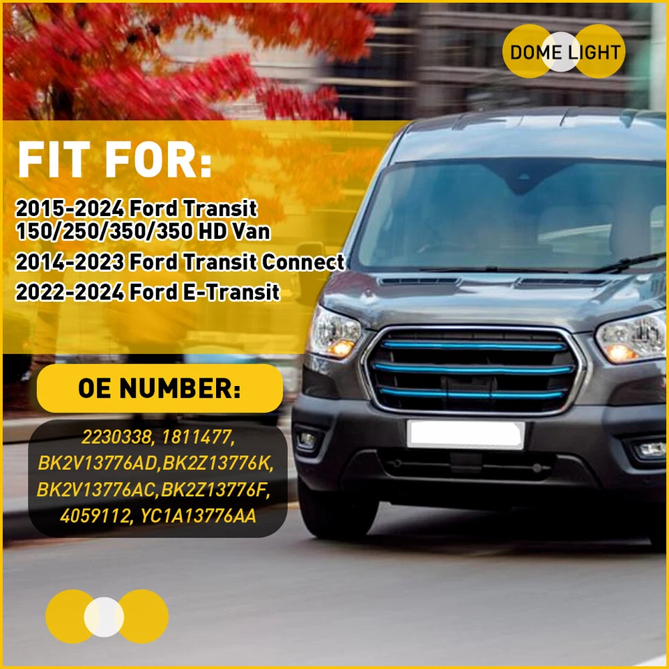 4X Para Ford Transit 150 250 350 2015-2024 Furgoneta Interior LED Domo Luz Área de Carga Foto 2 de 4