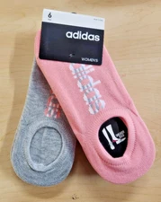 New 6 Pairs Adidas Womens Superlite Super No Show Socks Pink Grey Size 5-10