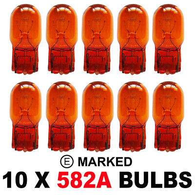 10 x 582A T20 7440 AMBER ORANGE WY21W INDICATOR WEDGE LIGHT BULBS LAMP 12V 21W