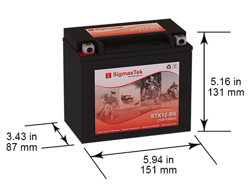 Replacement Honda 1100CC Shadow Aero, 2001-2007 Motorcycle battery