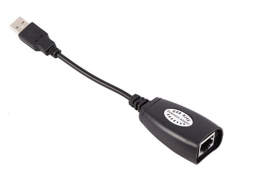 USB Cat5 6 RJ45 LAN Adattatore prolunga estensione extension via cavo cable new - Foto 3 di 4