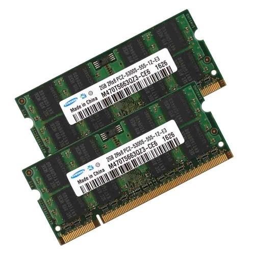 4Go 2x 2Go DDR2 667MHz PC2-5300S 2Rx8 200Pin CL5 SODIMM Mémoire SDRAM Samsung FR - Photo 2/7