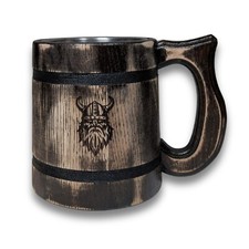 Bierkrug Wikinger Holzkrug Mittelalter Personalisiert Eichenholz Humpen Becher