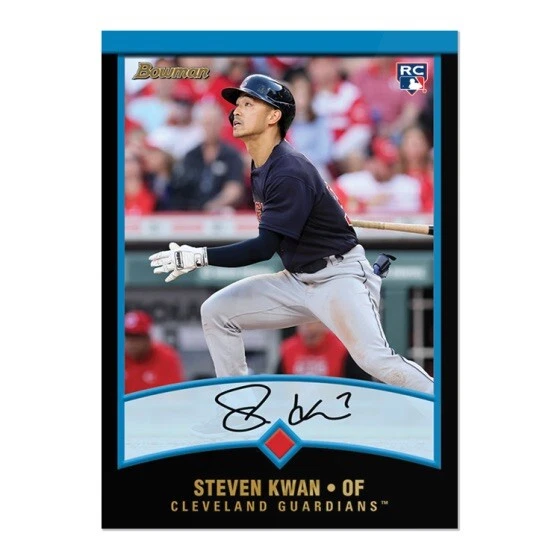 Steven Kwan RC SP 2022 Throwback TBT Card Topps Baseball Rookie Card 49 SP /5275 - Image 3 of 4