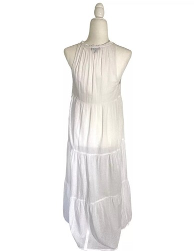J.Crew Tiered Sleeveless White Maxi Beach Dress Size XS Boho Casual Vacation - Picture 5 of 6